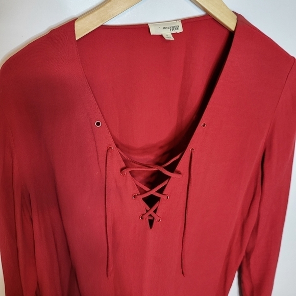 Aritzia Wilfred Free Lace Up Blouse Size S - Picture 2 of 9